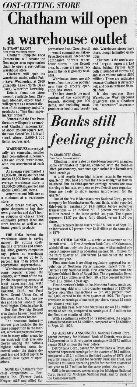 Chatham Supermarket - 1980 Article
